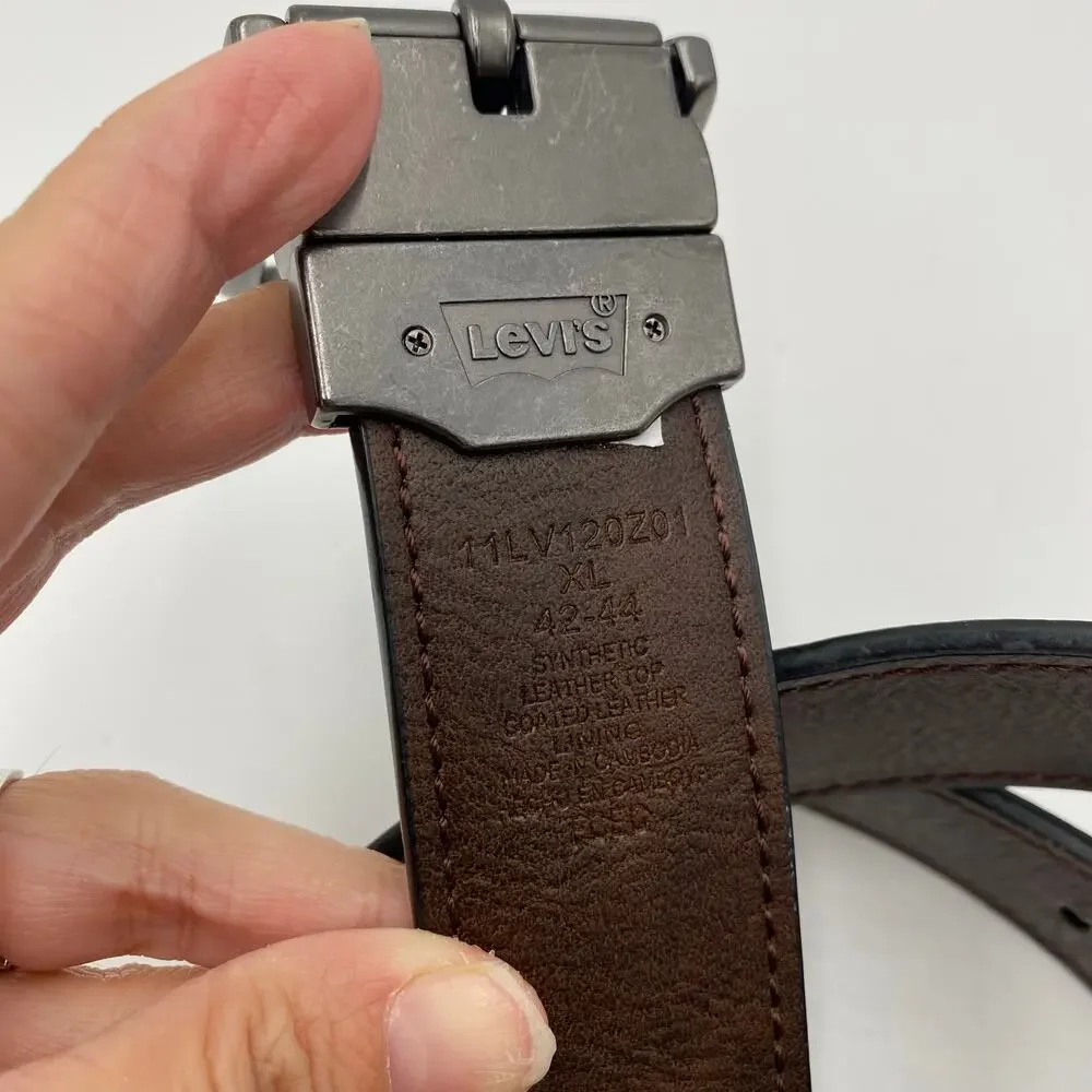 Levi's Men Black Leather Belt Size XL 42-44